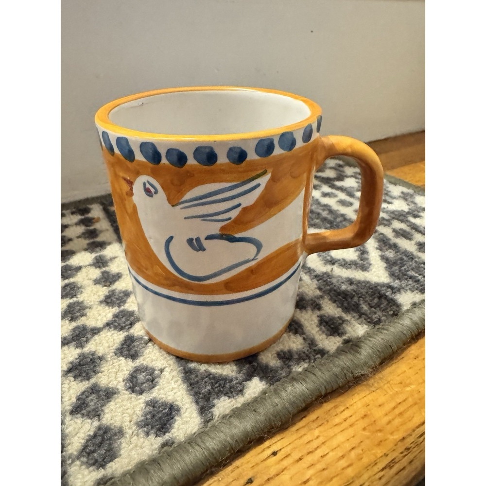 One Vietri Solimene Italian Bird Mug Made & Hand Painted In Italy RARE HTF